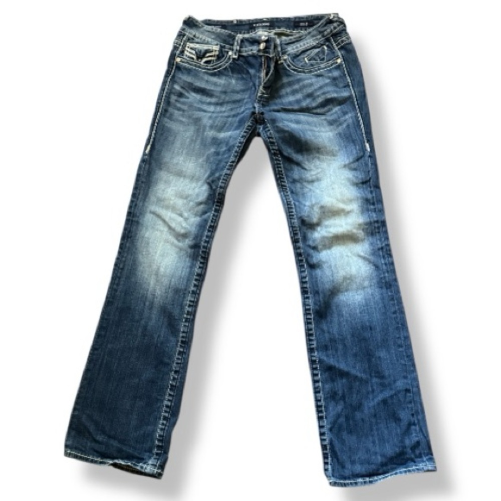 Vigoss Women's Low Rise Boot Cut Jeans in Blue